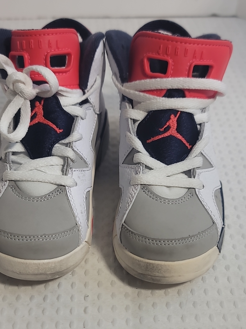 Nike Kids White, Navy & Red Jordan Sneakers